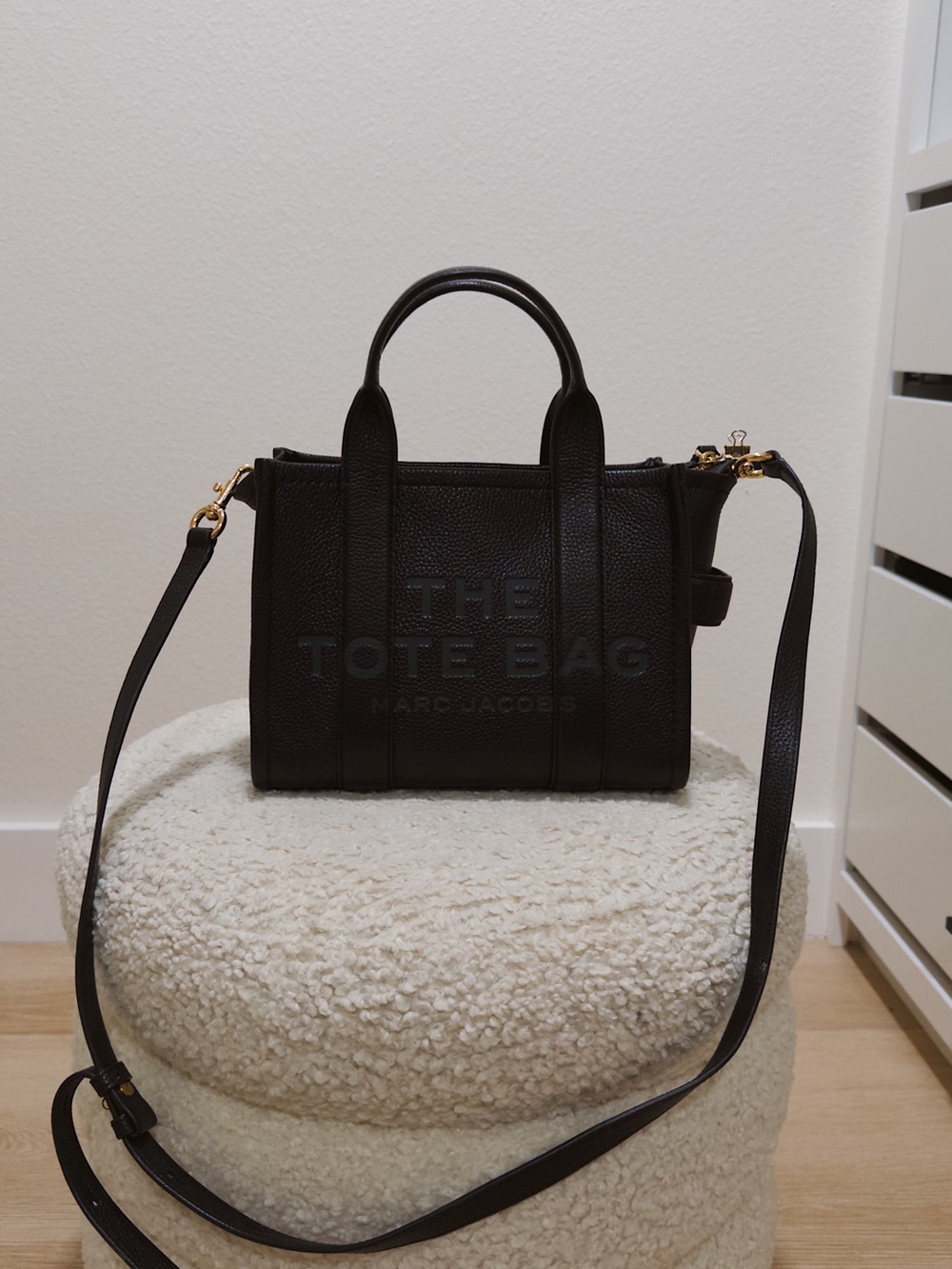 Marc Jacobs Black Leather 'The Tote Bag' Top-Handle Crossbody